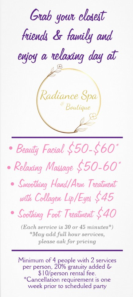 Spa party flyer